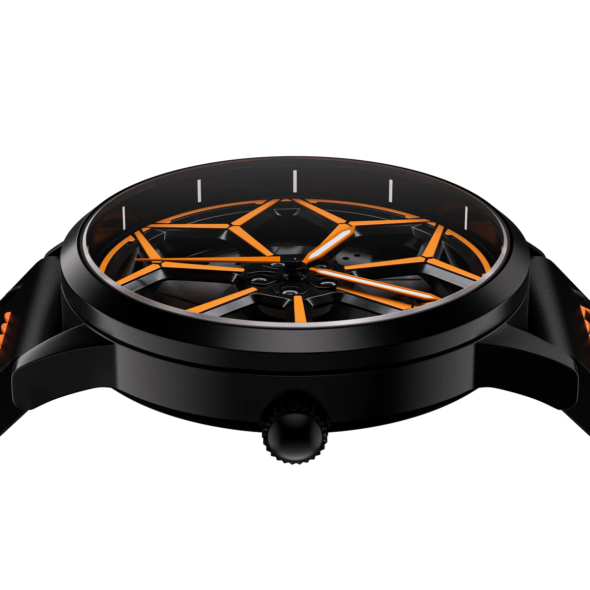 Shop Orange Performante Gyro - Orange Leather Strap | RS Chrono