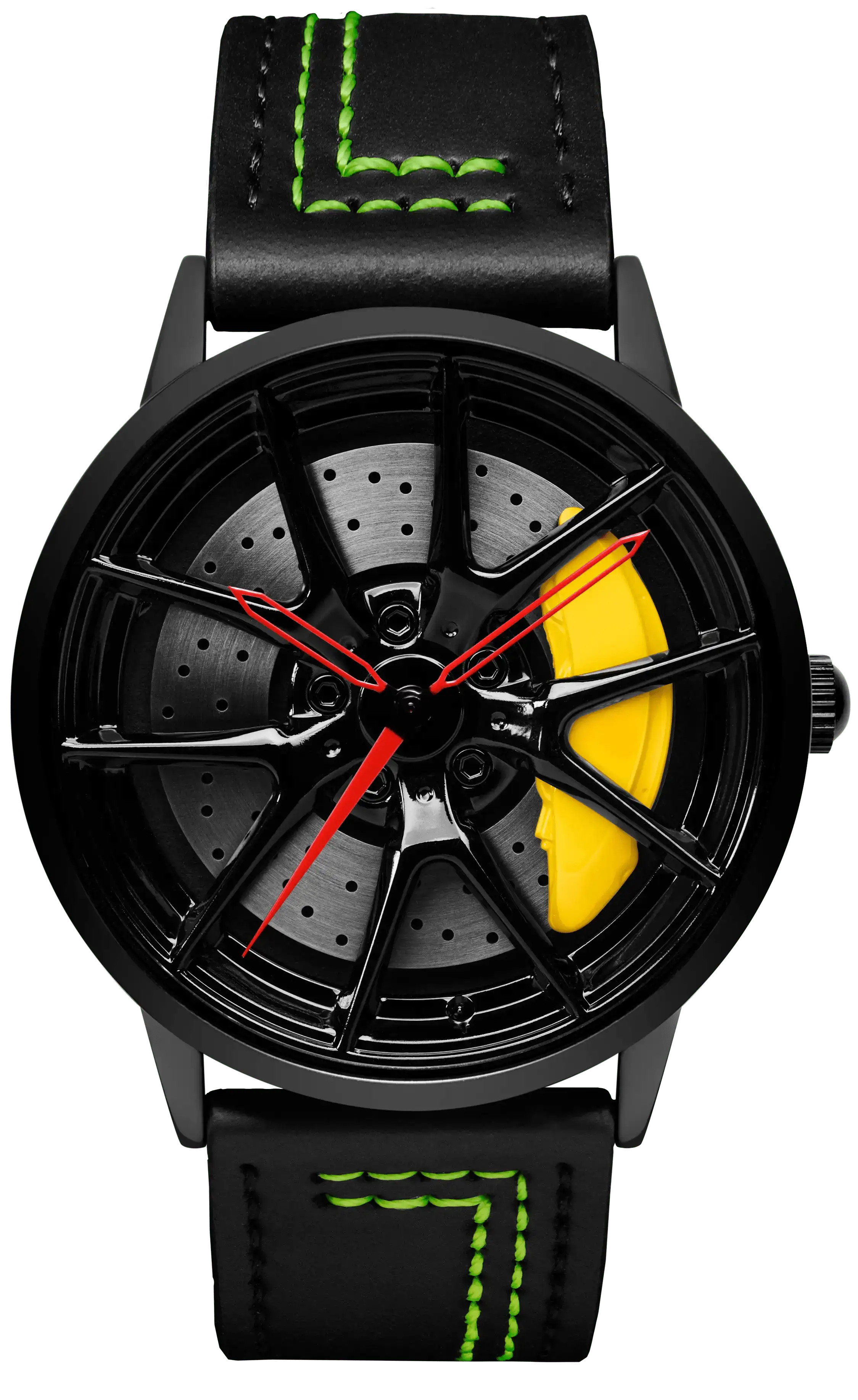 Shop Bayer 763M Yellow - Green Leather Strap | RS Chrono