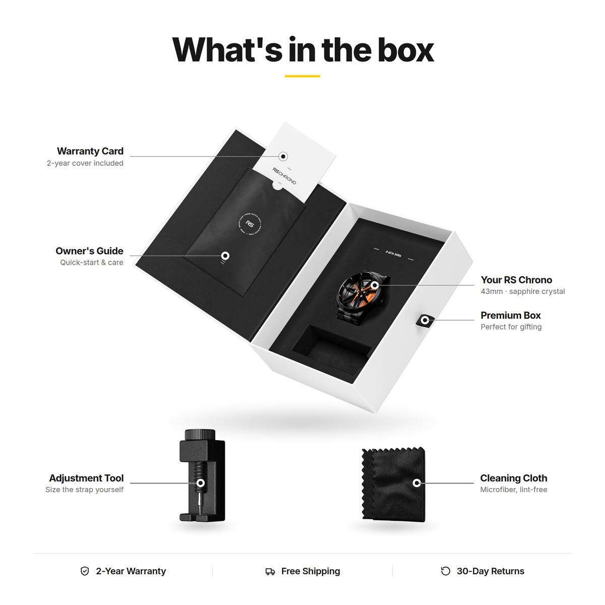 What's in the box | RS Chrono