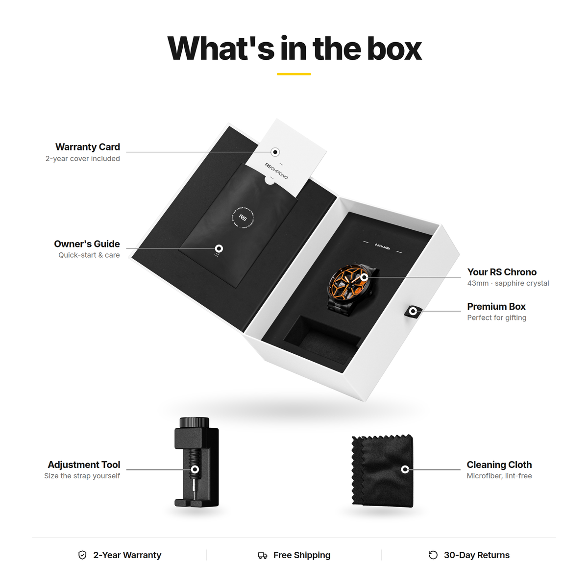 What's in the box | RS Chrono