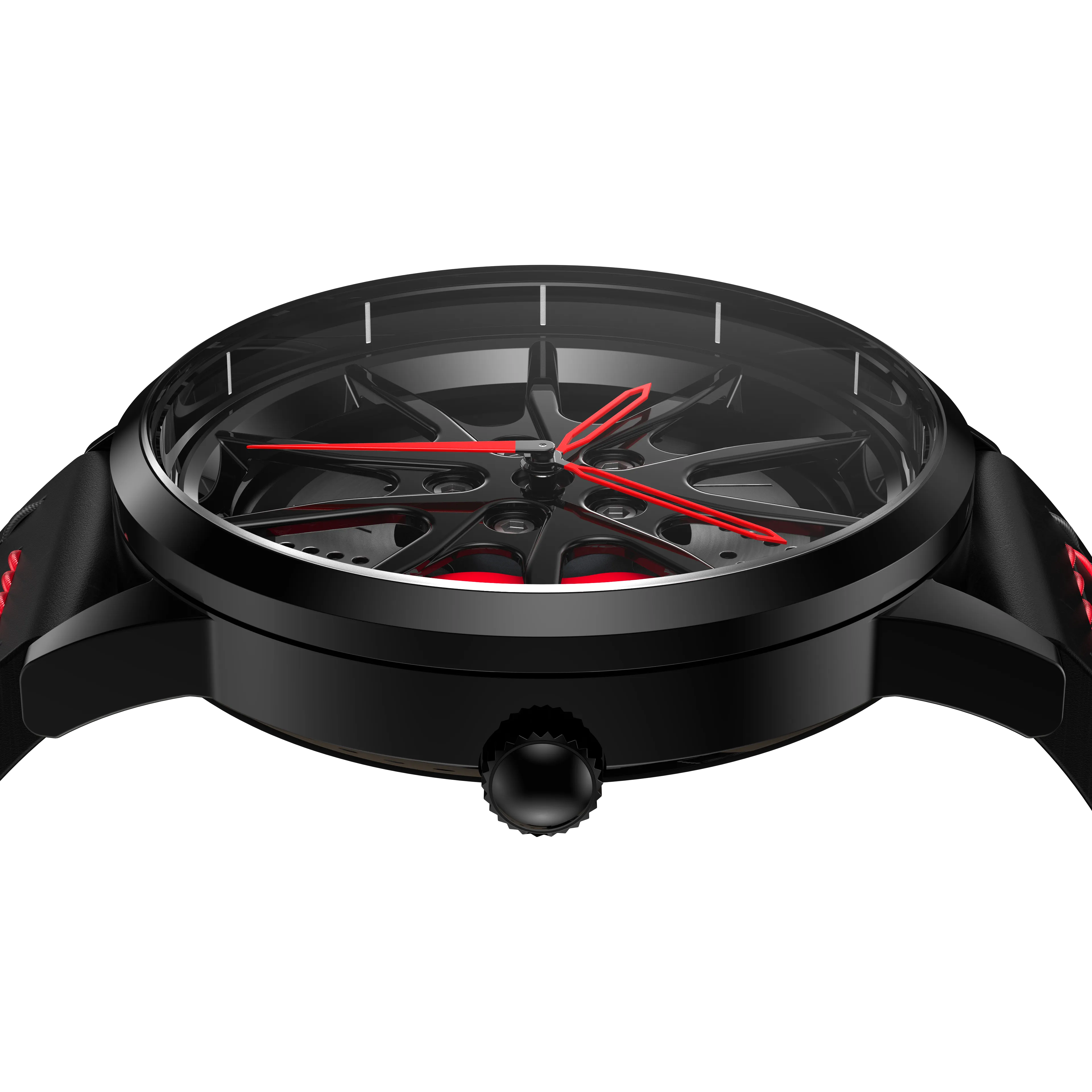 Shop Red Speedtail 765 Gyro - Red Leather Strap | RS Chrono