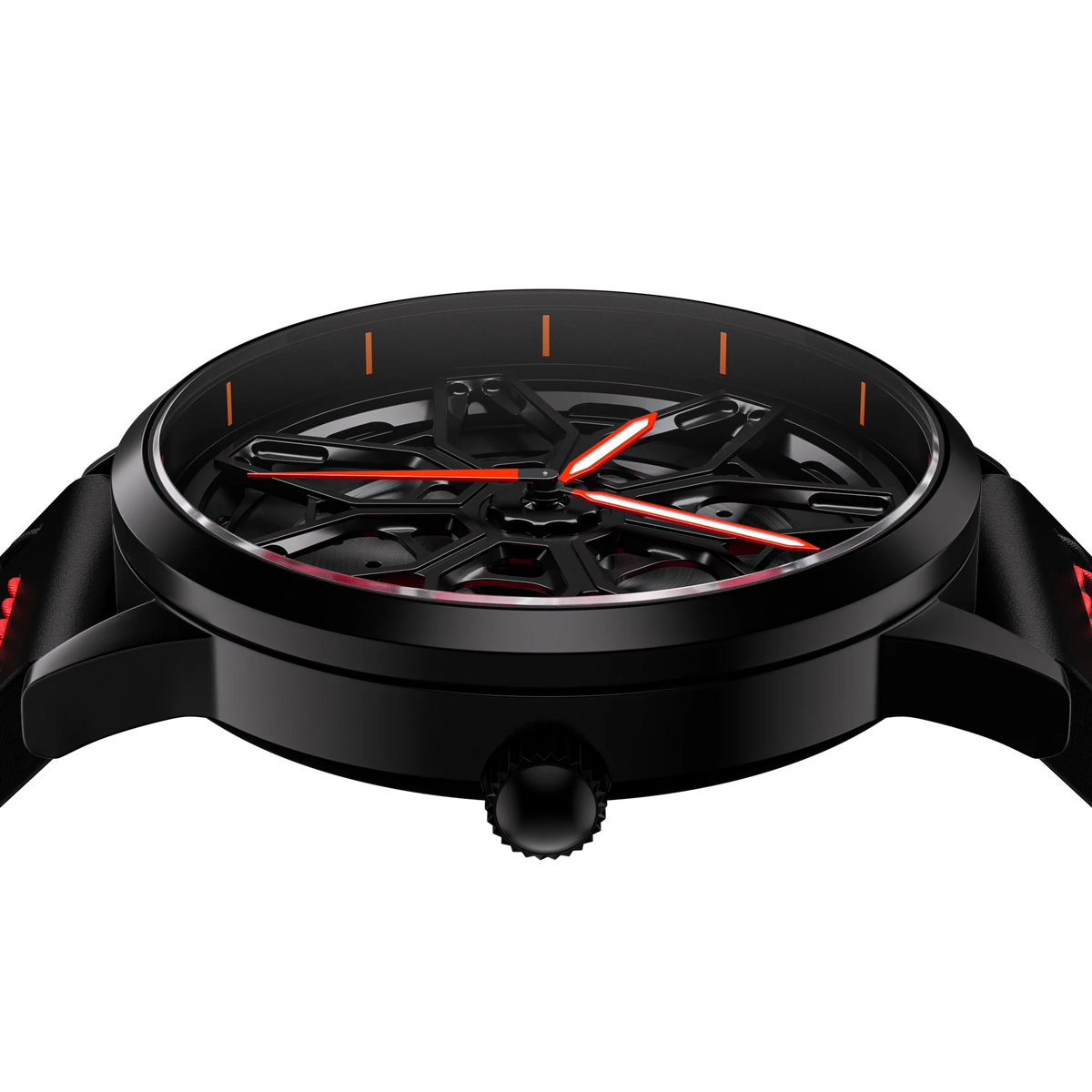 Shop Red Ultimae Gyro - Red Leather Strap | RS Chrono