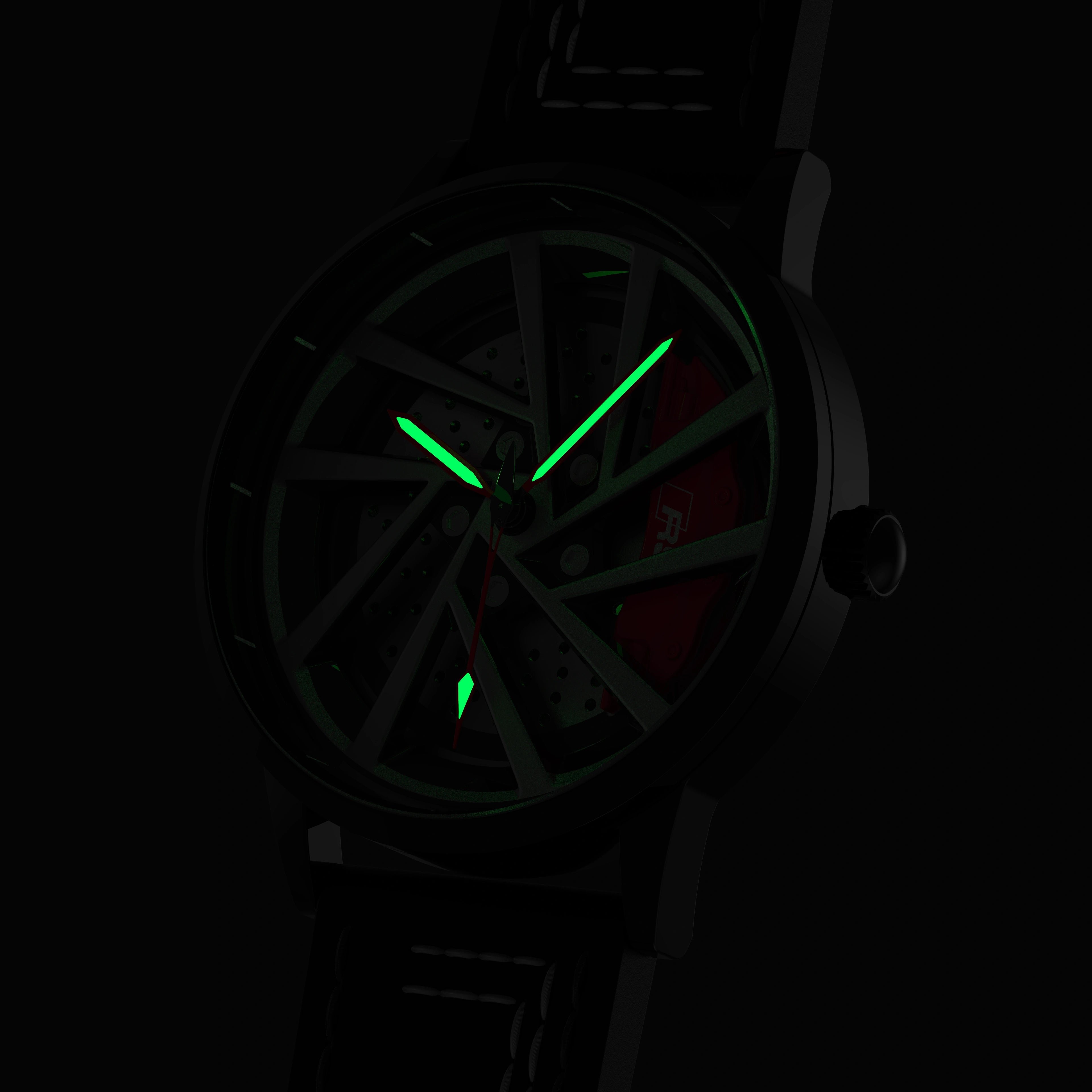 Shop Red Vorsprung RS5 Gyro - Red Leather Strap | RS Chrono