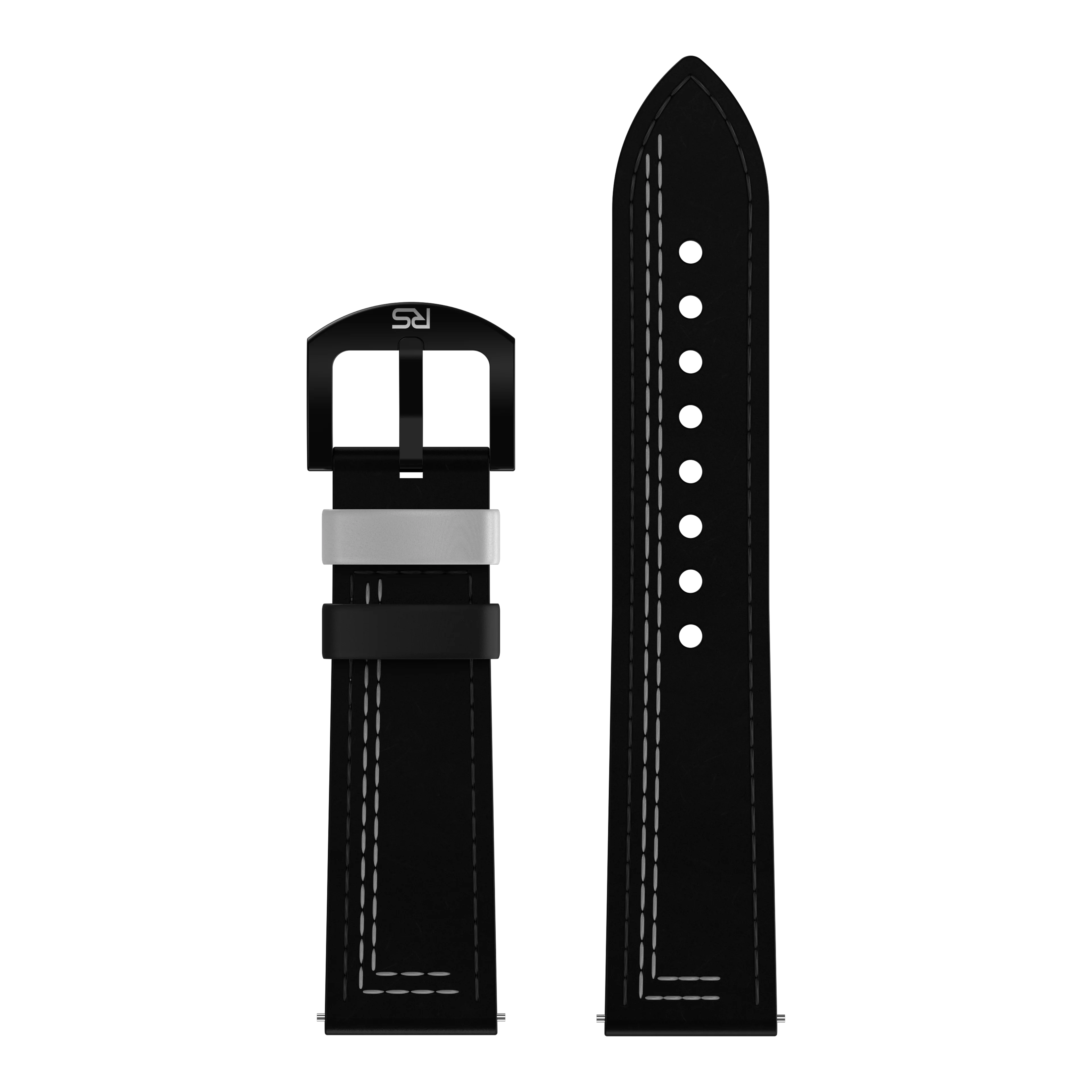Shop Adjustable Leather Black & White Strap | RS Chrono