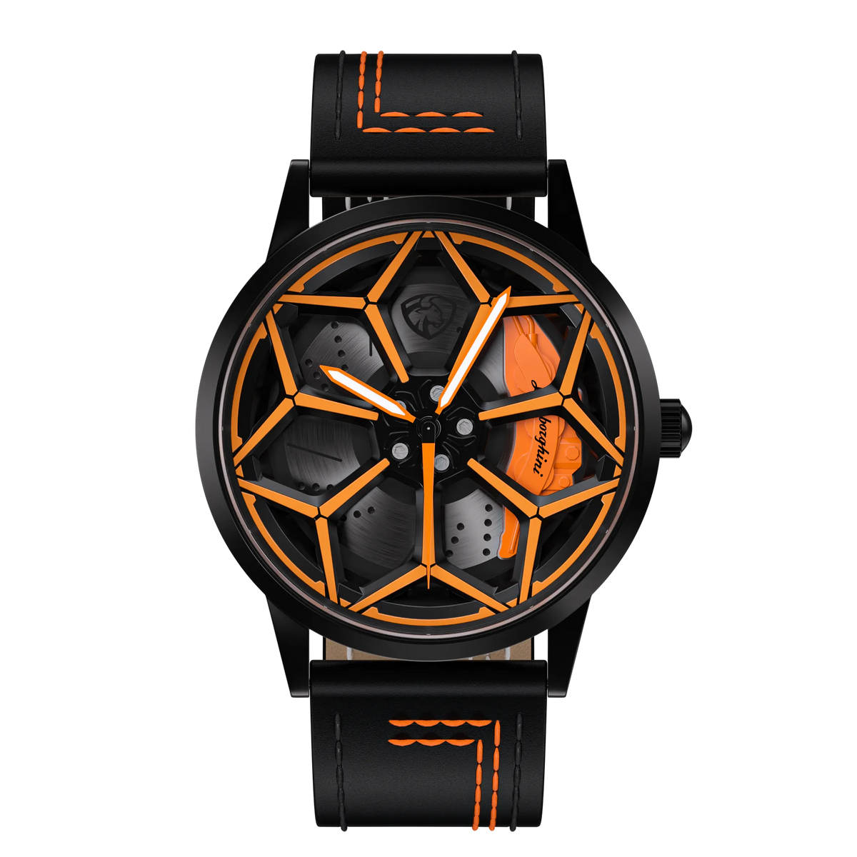 Shop Orange Performante Gyro - Orange Leather Strap | RS Chrono