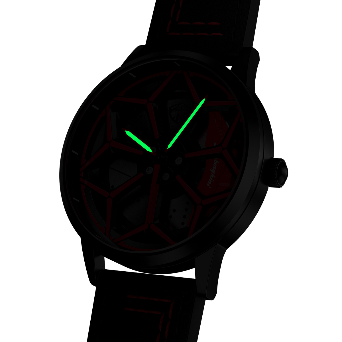 Shop Red Ultimae Gyro - Red Leather Strap | RS Chrono