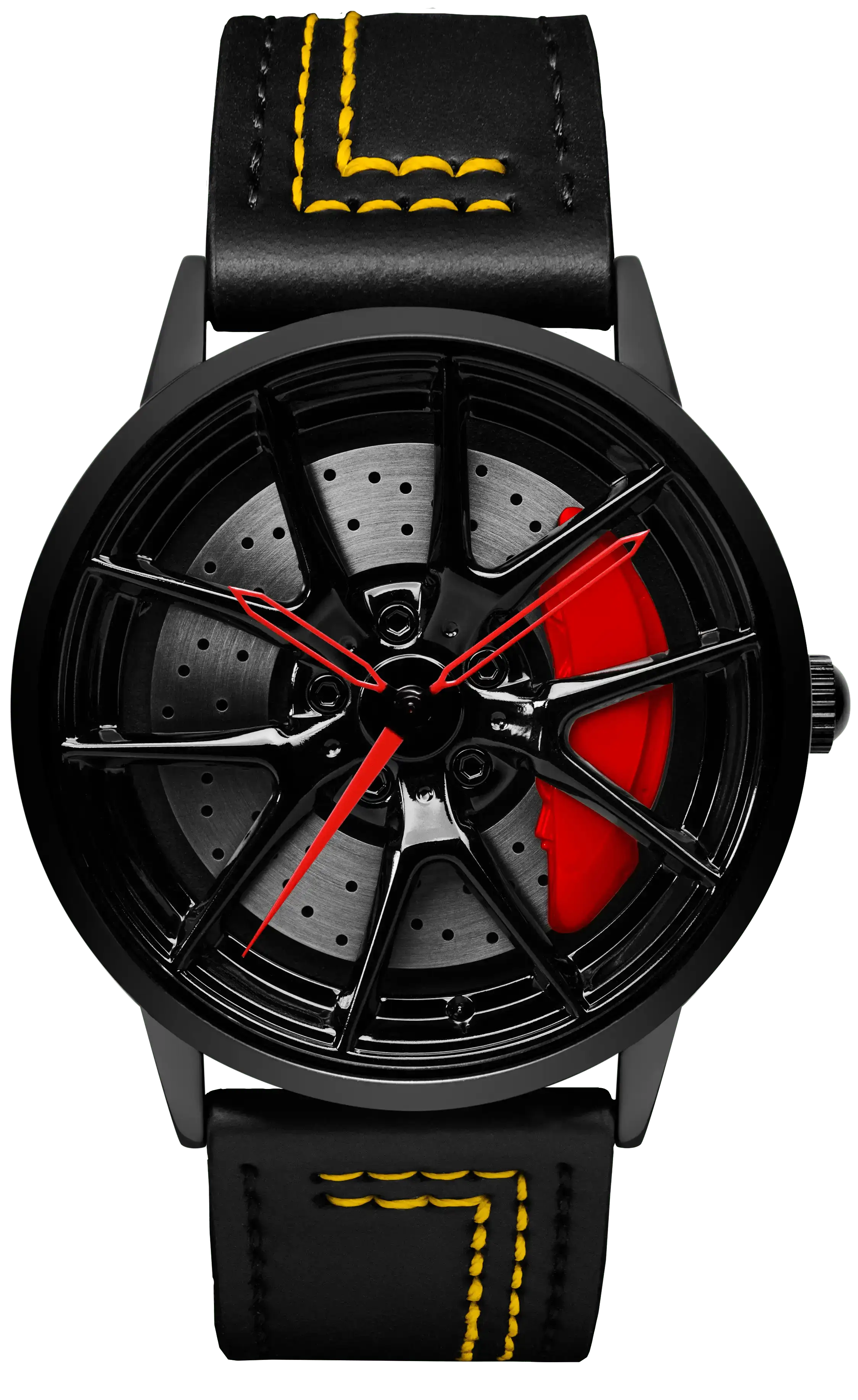 Shop Bayer 763M Red - Yellow Leather Strap | RS Chrono
