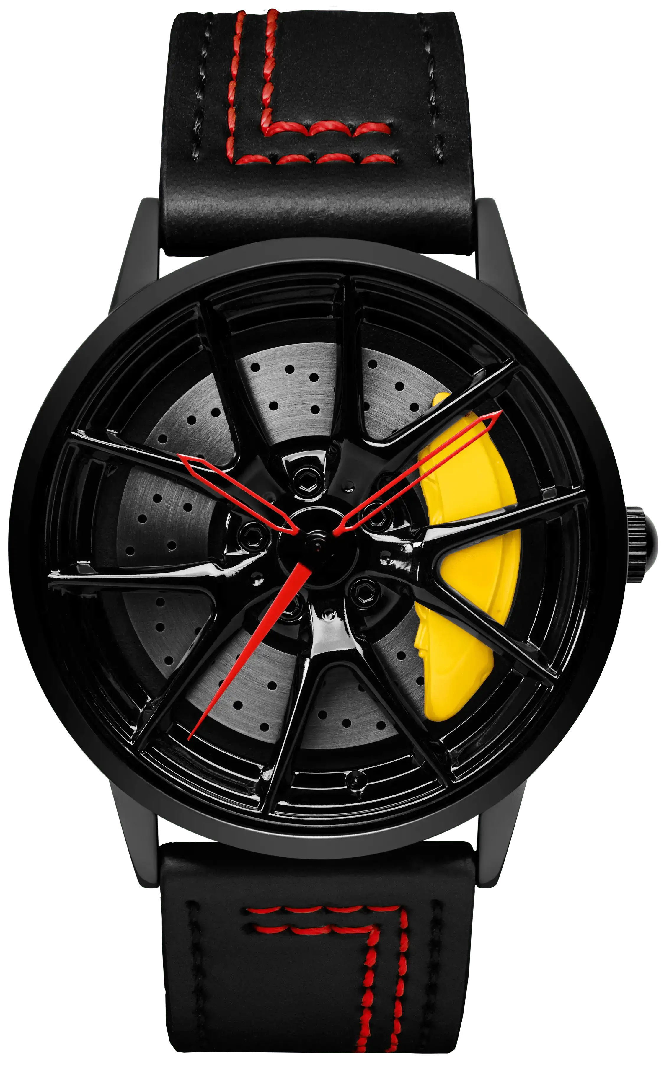 Shop Bayer 763M Yellow - Red Leather Strap | RS Chrono