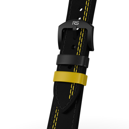 Black & Yellow Leather Strap (Adjustable)