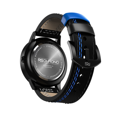 Black & Blue Leather Strap (Adjustable)