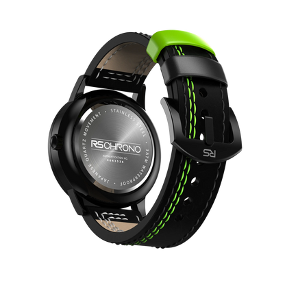 Black & Green Leather Strap (Adjustable)