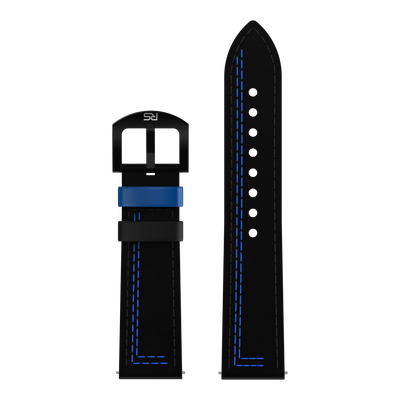 Black & Blue Leather Strap (Adjustable)