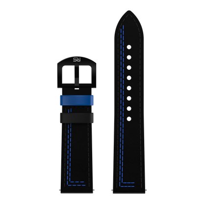 Black & Blue Leather Strap (Adjustable)