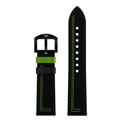 Black & Green Leather Strap (Adjustable)