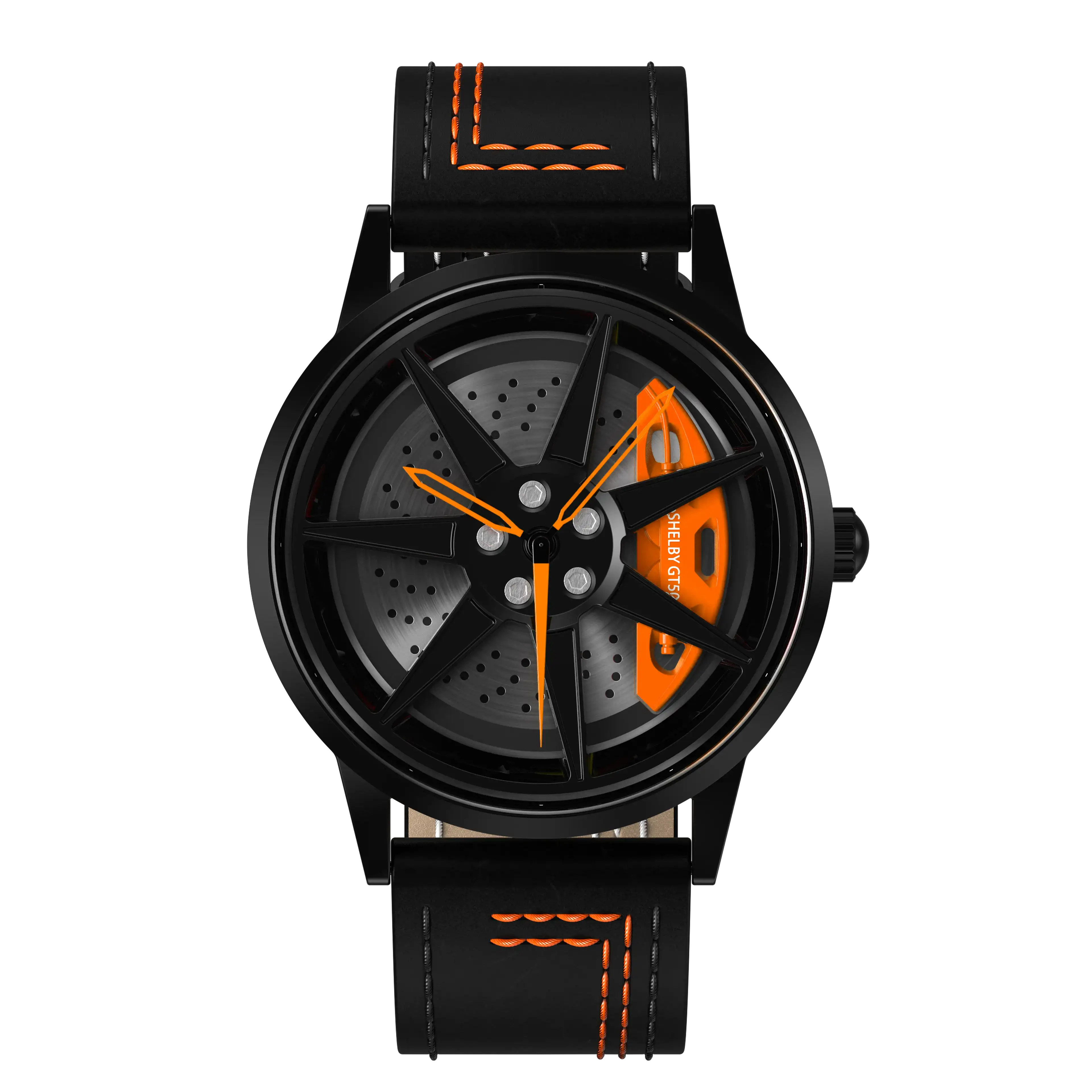 Shop Shelby GT500 Orange Gyro - Orange Leather Strap | RS Chrono