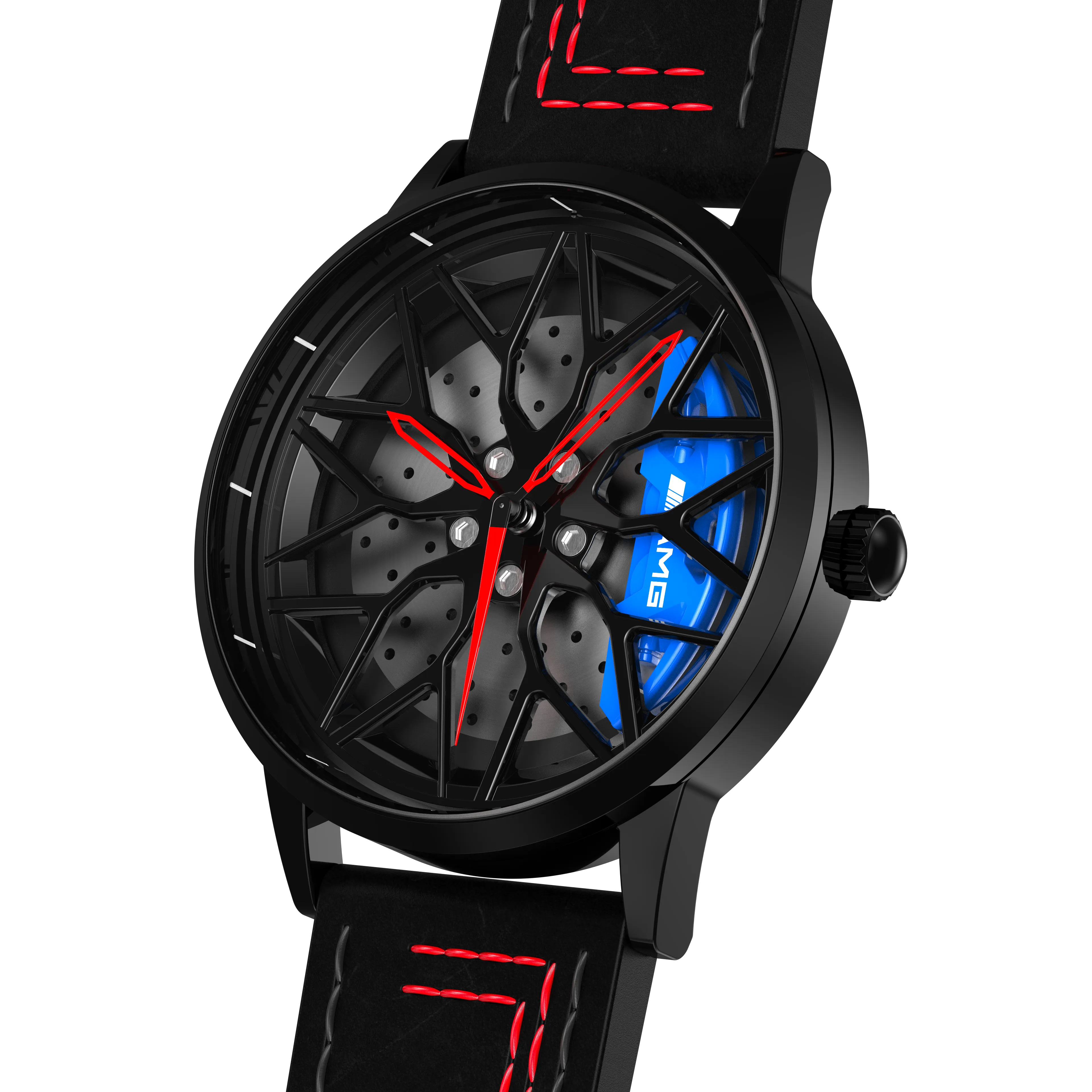 Shop Blue Petronas 63S Gyro - Red Leather Strap | RS Chrono