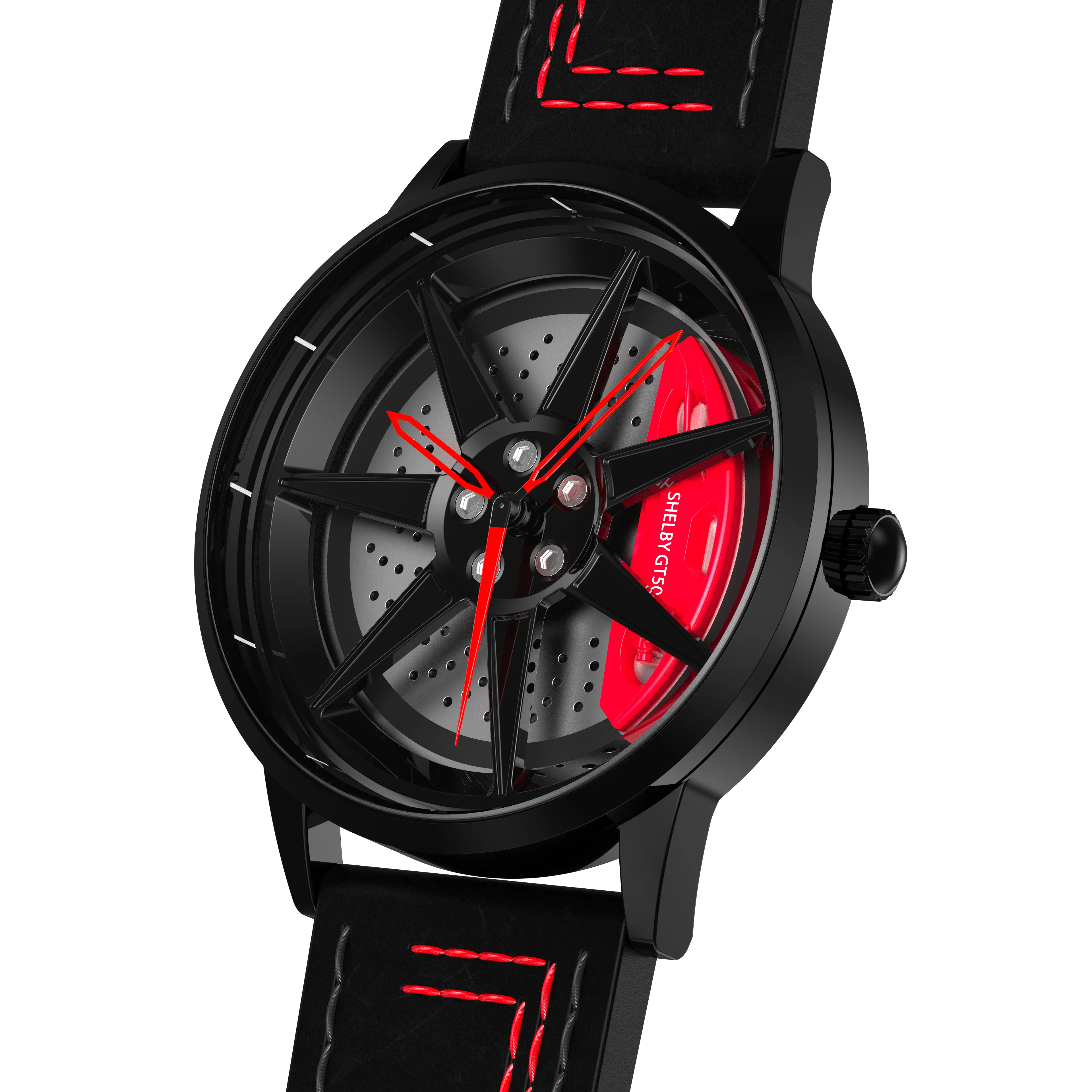 Shop Shelby GT500 Gyro - Red Leather Strap | RS Chrono