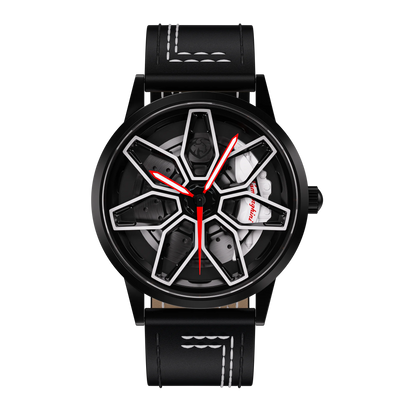 RS Chrono Ultimae Gyro watch in white with white leather strap.