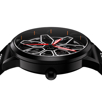 RS Chrono Ultimae Gyro watch in white with white leather strap.