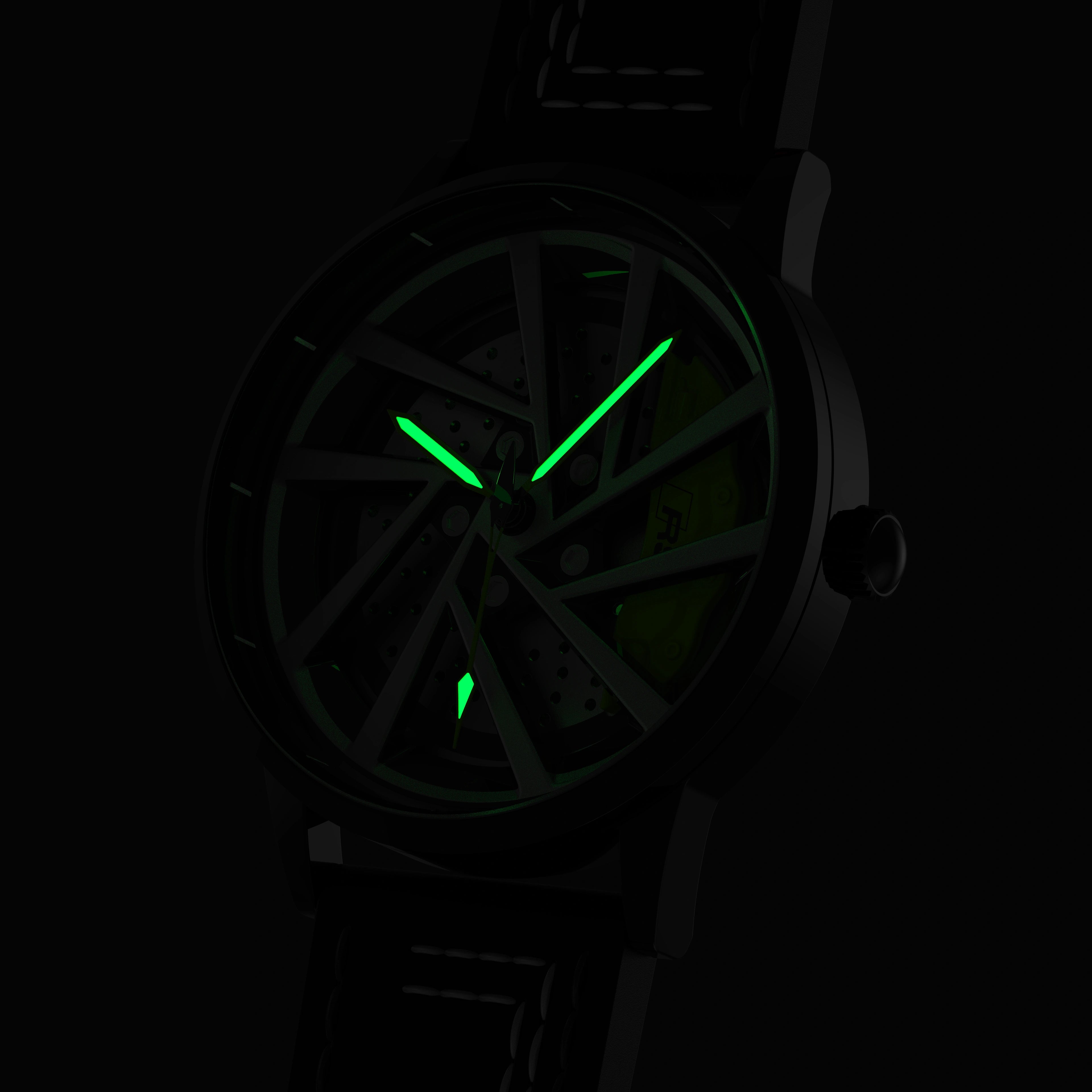 Shop Green Vorsprung RS5 Gyro - Green Leather Strap | RS Chrono