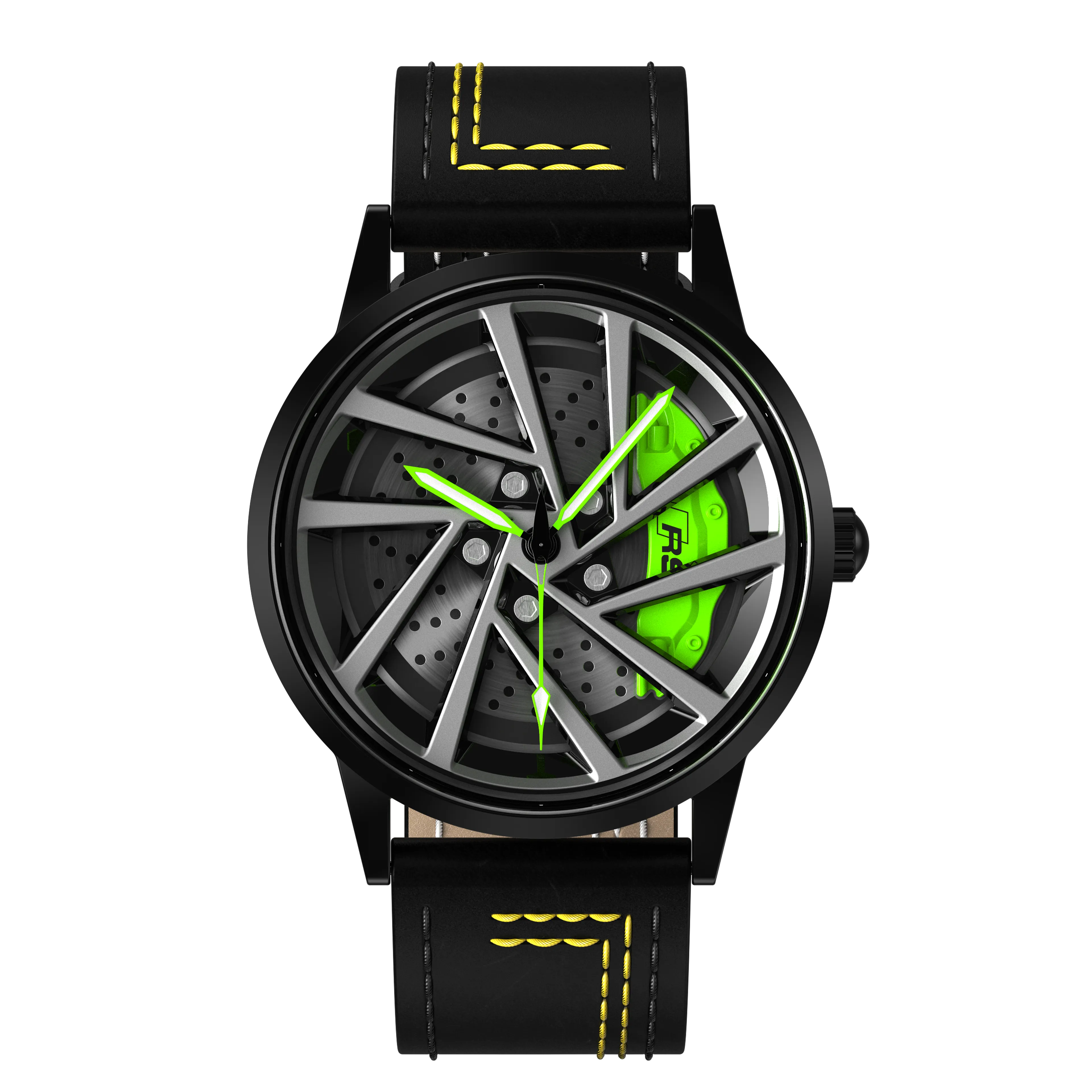 Shop Green Vorsprung RS5 Gyro - Yellow Leather Strap | RS Chrono