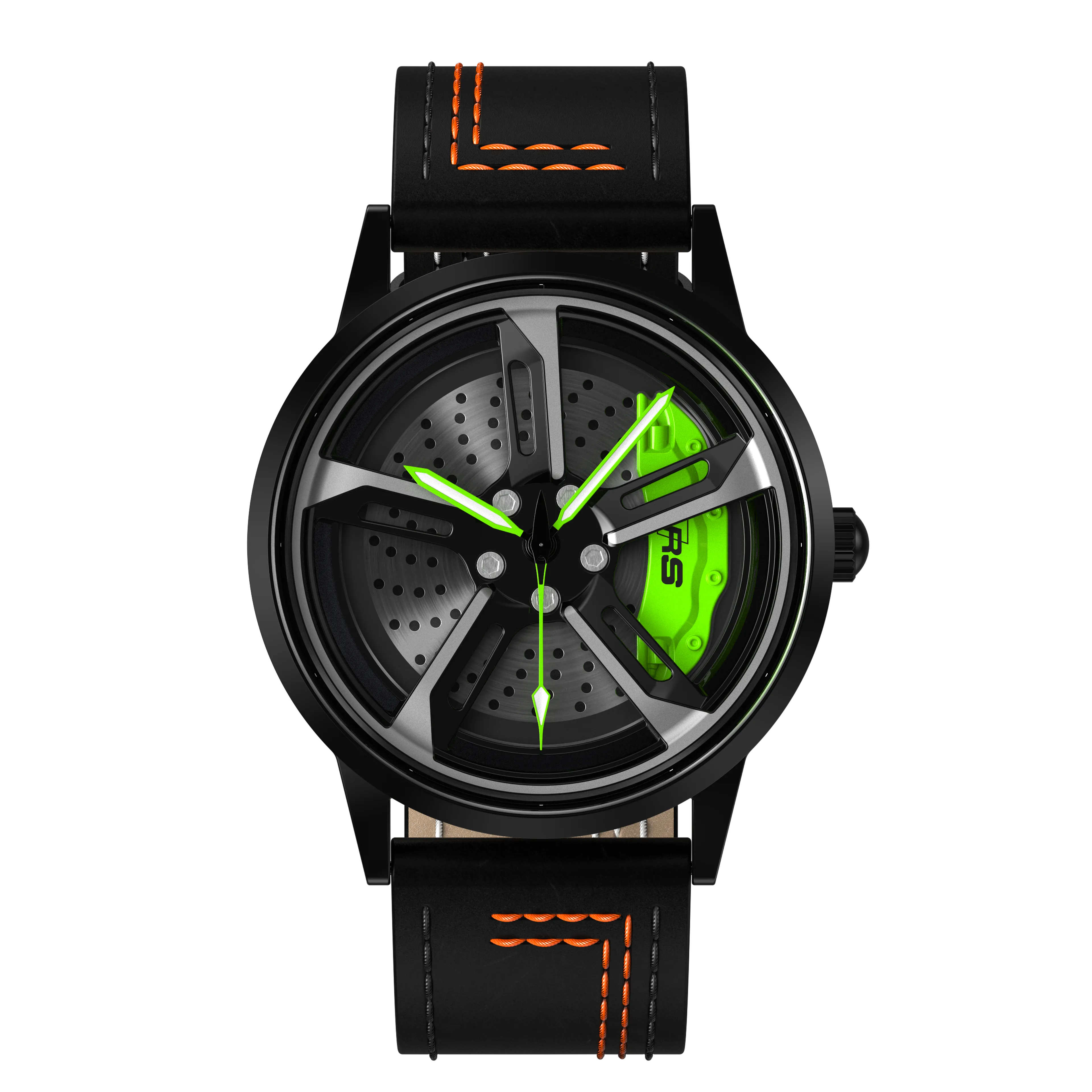 Shop Green Vorsprung RS7 Gyro - Orange Leather Strap | RS Chrono