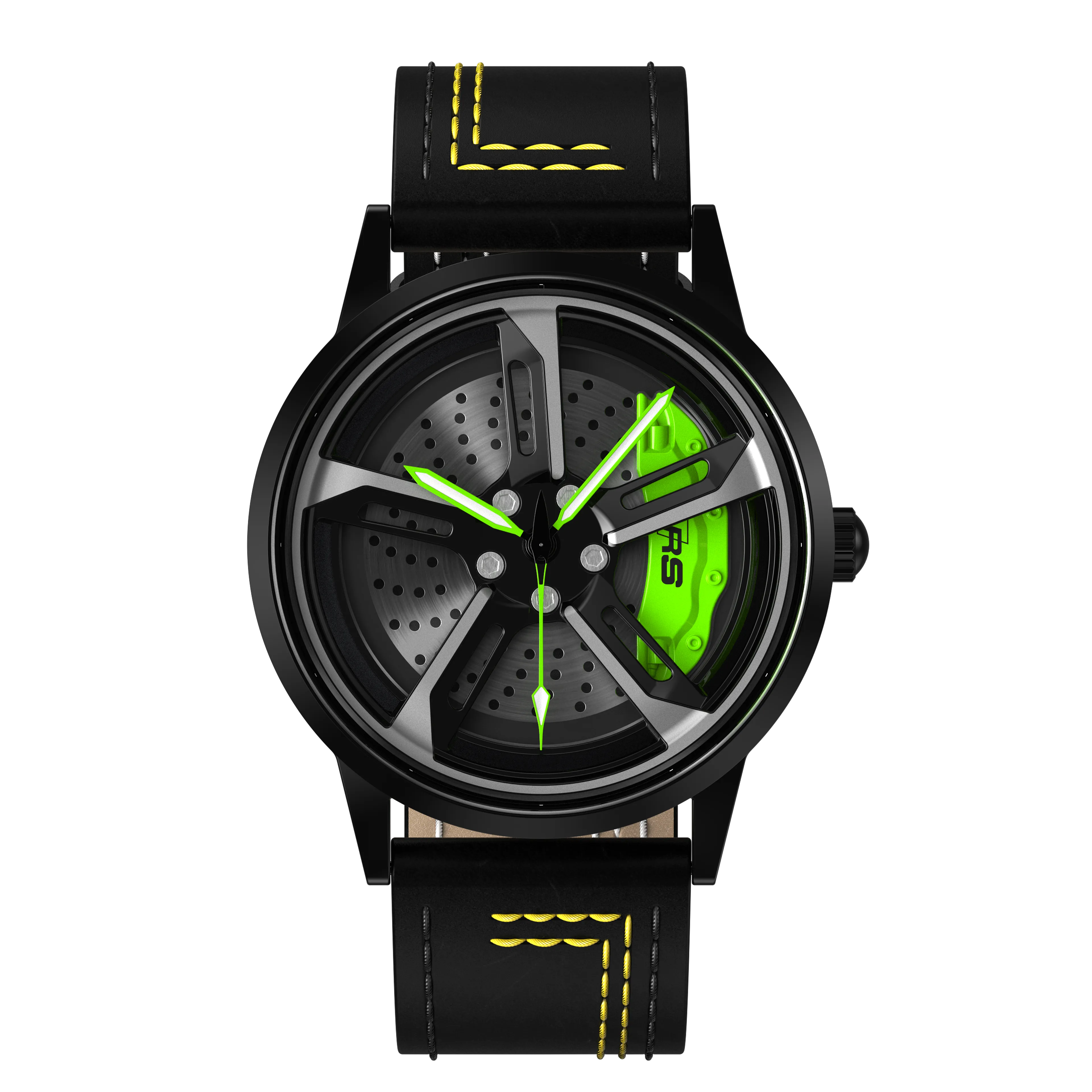 Shop Green Vorsprung RS7 Gyro - Yellow Leather Strap | RS Chrono
