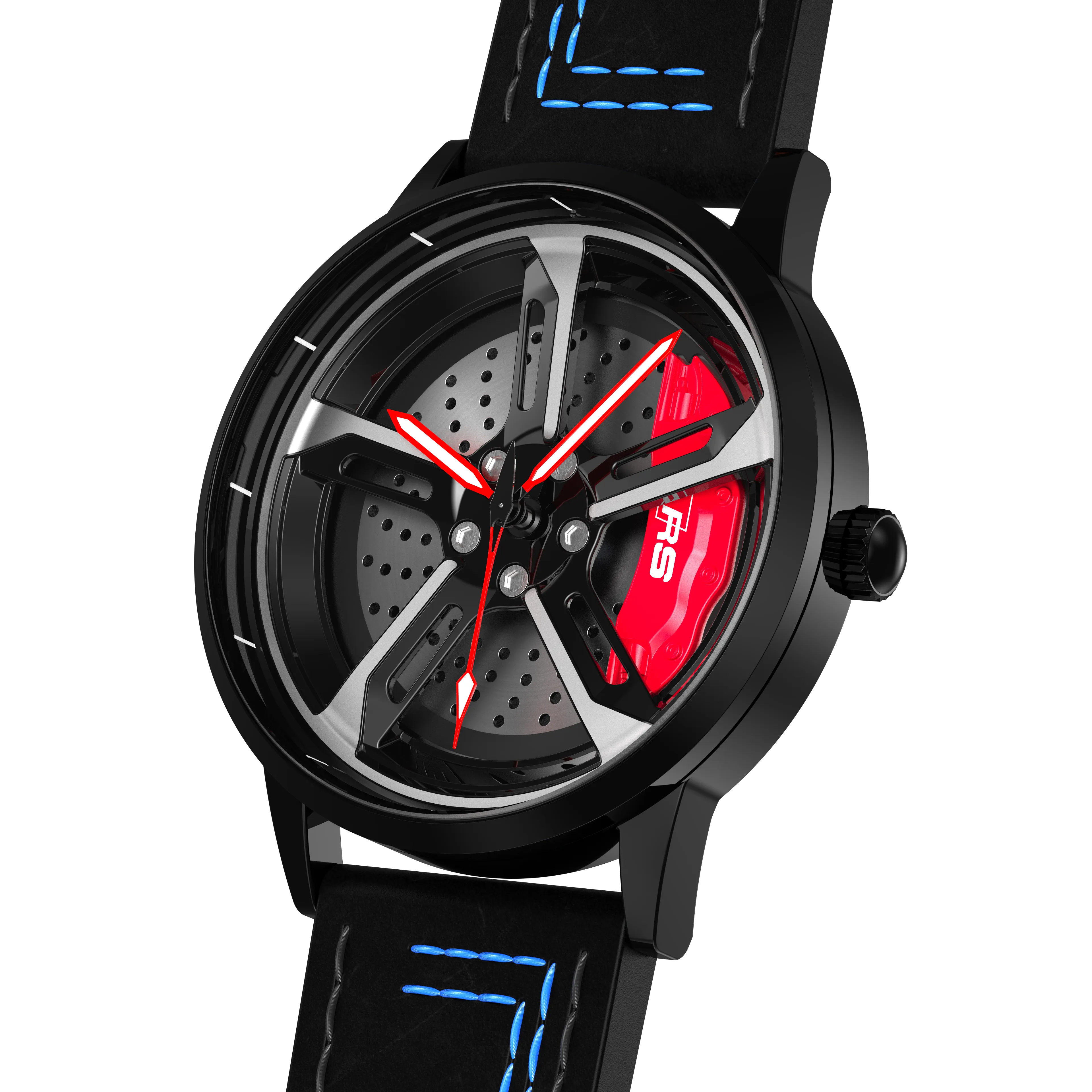 Shop Red Vorsprung RS7 Gyro - Blue Leather Strap | RS Chrono