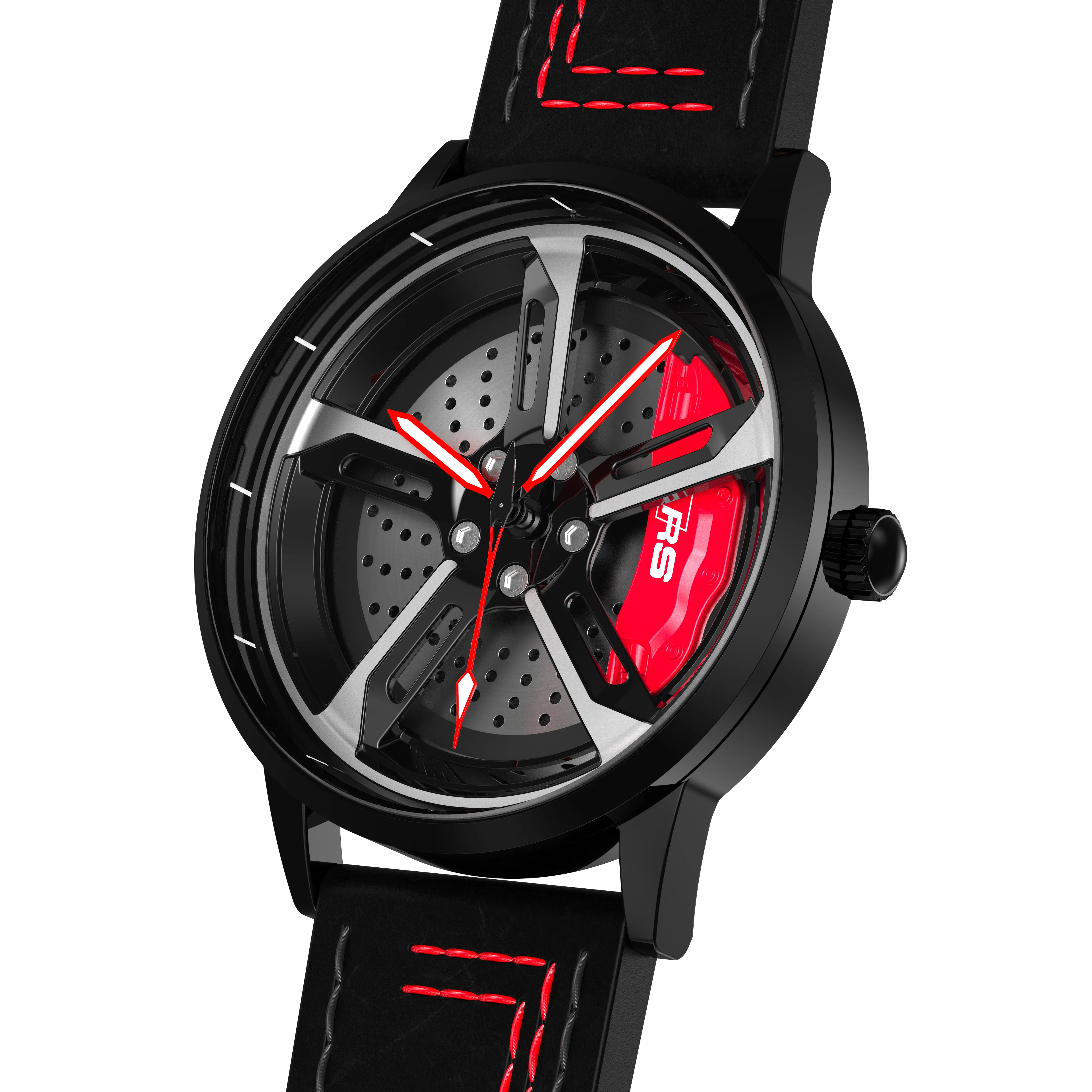 Shop Red Vorsprung RS7 Gyro - Red Leather Strap | RS Chrono