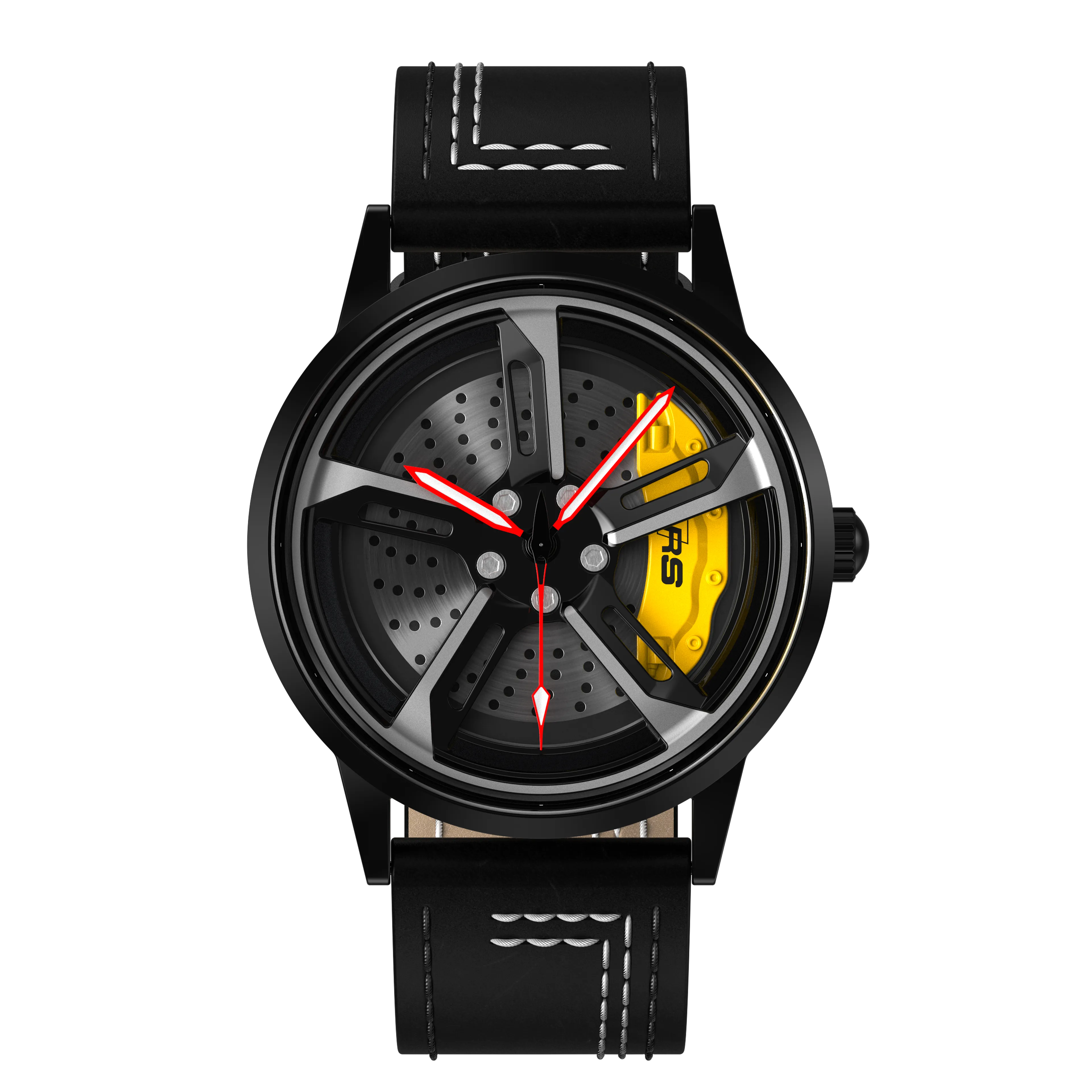 Shop Yellow Vorsprung RS7 Gyro - White Leather Strap | RS Chrono