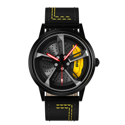 Shop Yellow Vorsprung RS7 Gyro - Yellow Leather Strap | RS Chrono