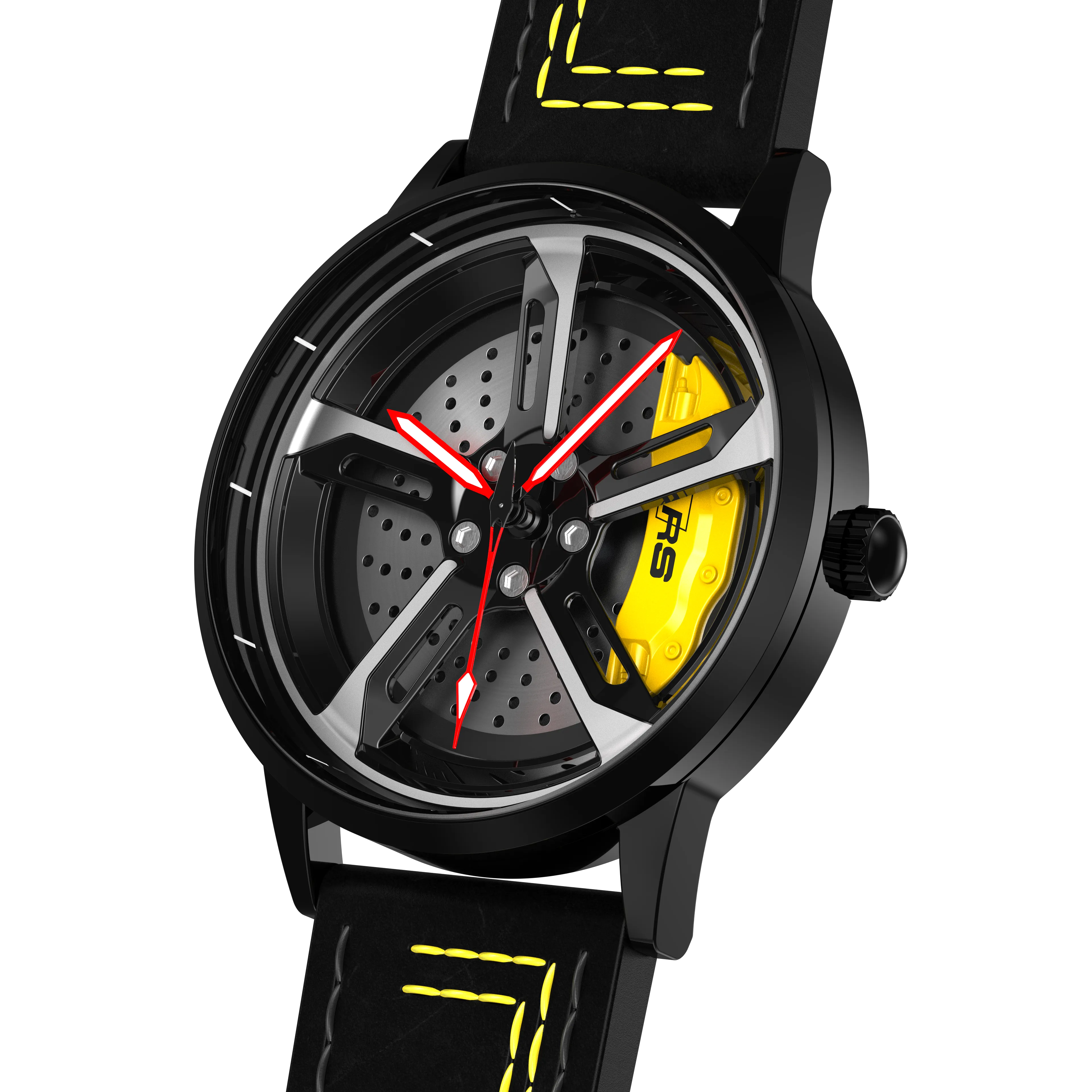 Shop Yellow Vorsprung RS7 Gyro - Yellow Leather Strap | RS Chrono