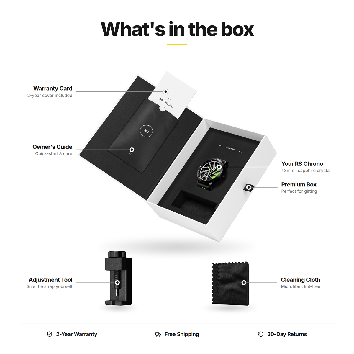 What's in the box | RS Chrono