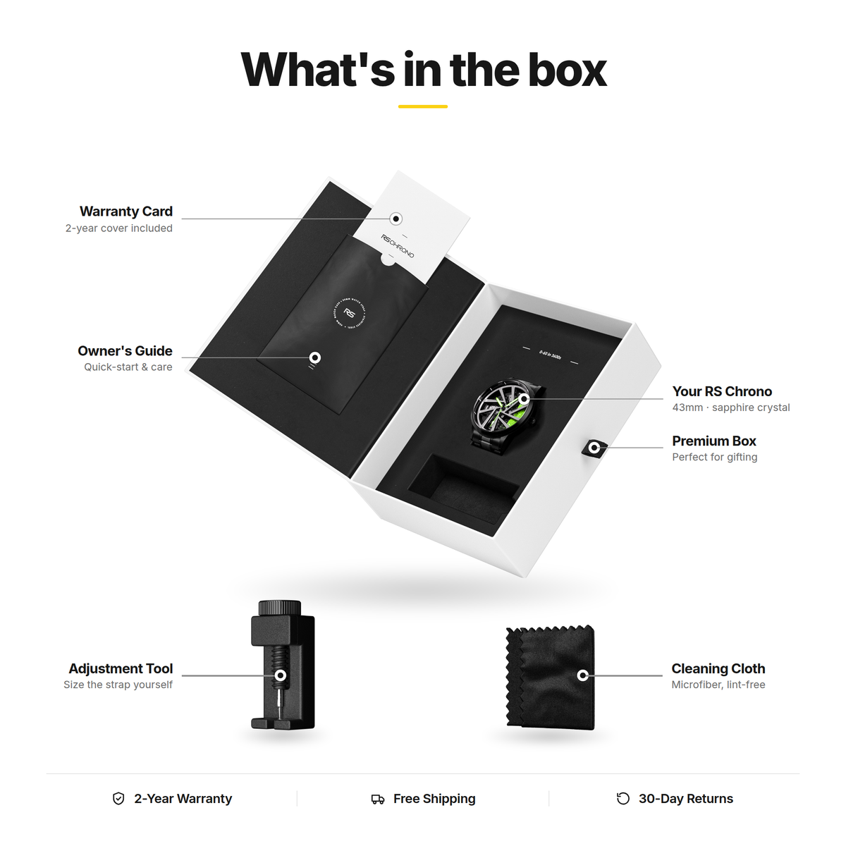 What's in the box | RS Chrono